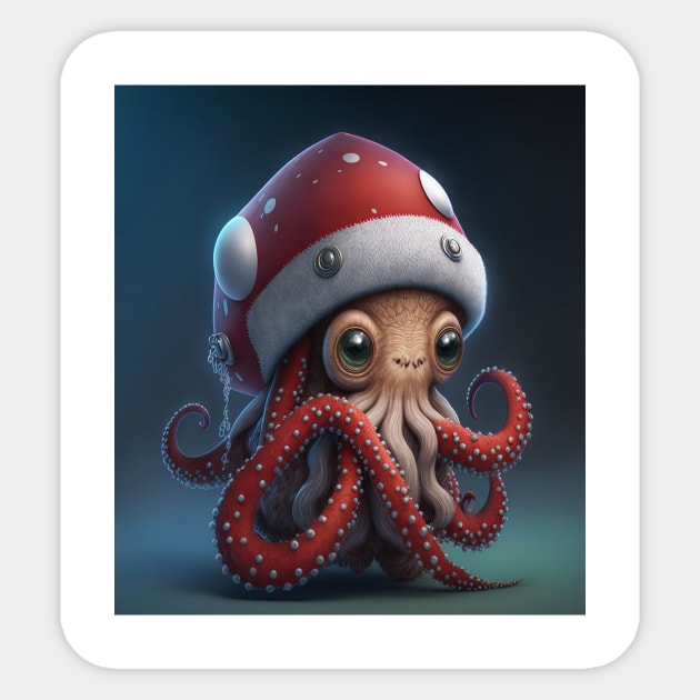 Octopus Santa Sticker by FA_Store